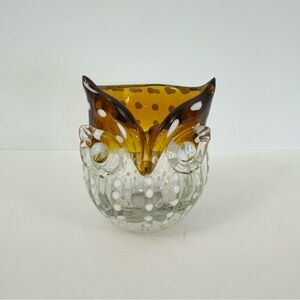 Multicolor Polka Dot Glass Owl Decorative Collection Piece